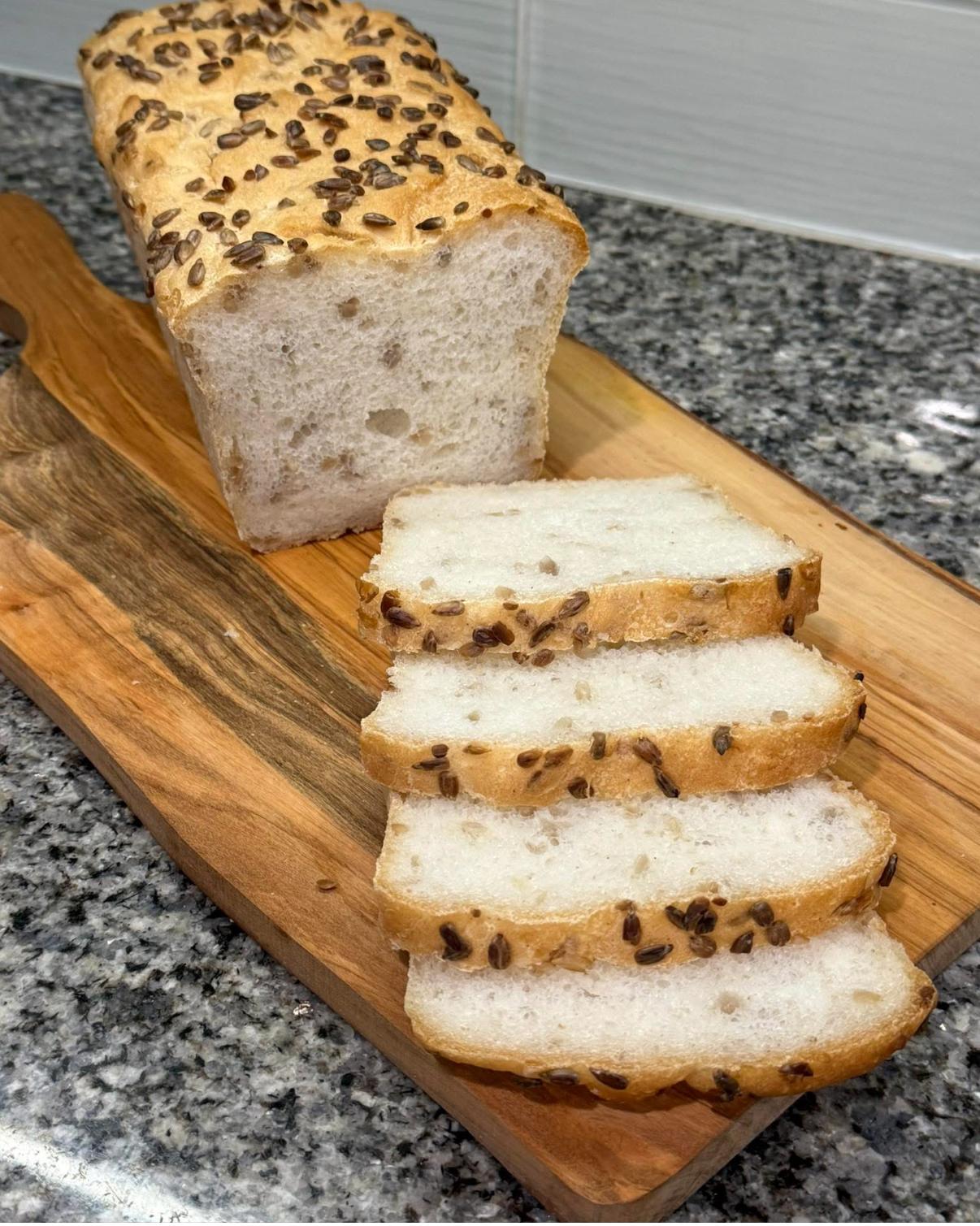 Sunflower seed loaf, sliced