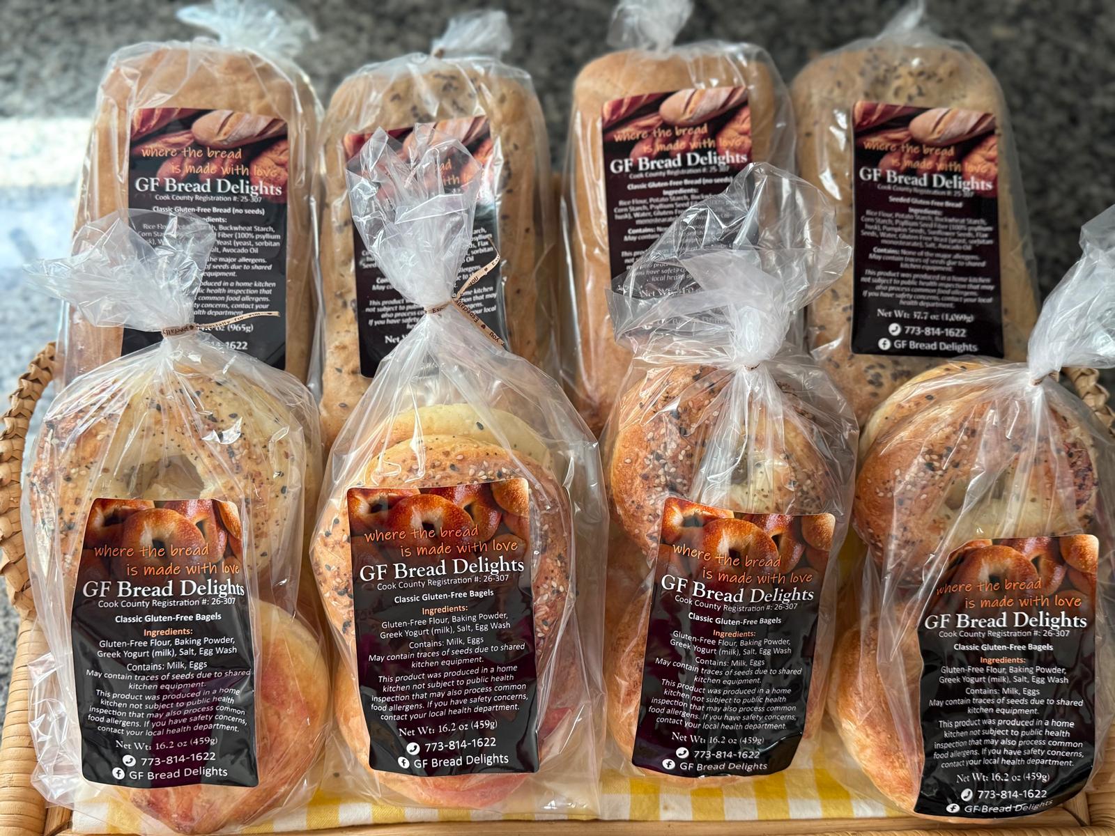 Packaged gluten-free bread basket